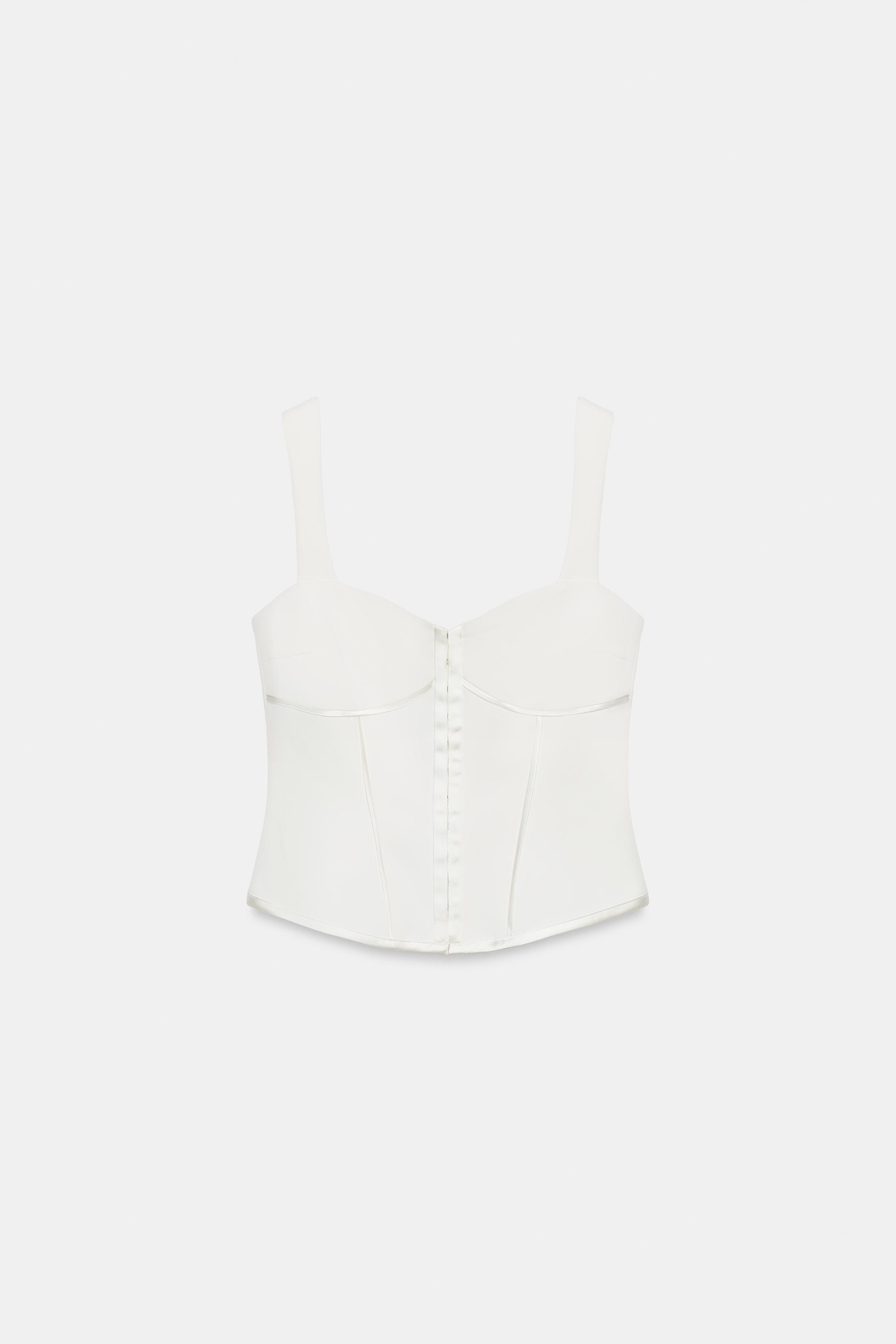 SATIN TRIM BUSTIER TOP